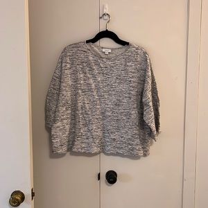 Pure Jill Marbled Black and White ¾ Sleeve Shirt